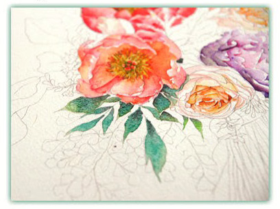 Bride Bouquets - by Watercolor Painting