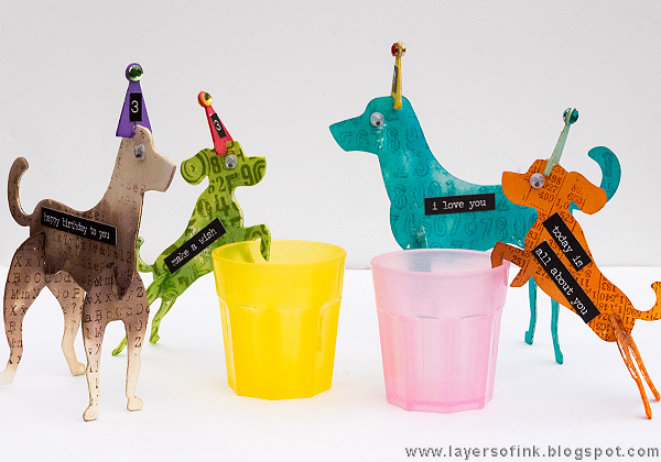 Layers of ink - Party Decor Birthday Dogs Tutorial by Anna-Karin Evaldsson with 3D Dogs Sizzix Where Women Cook die