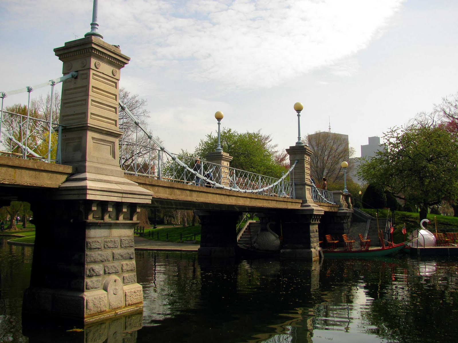 pedestrian bridge at boston's public garden