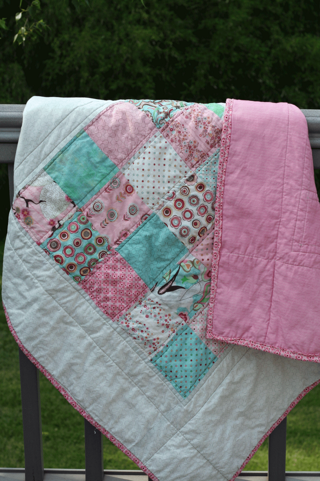 Embellished Simplicity Blush Baby Quilt