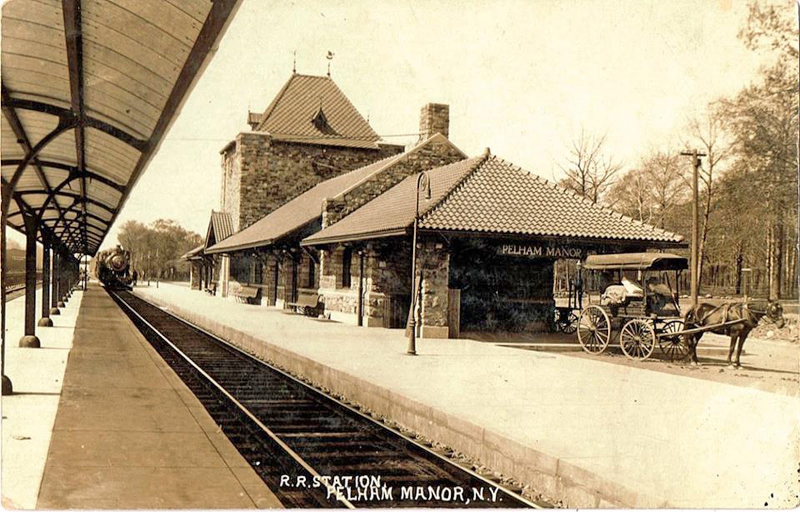 Historic Pelham Lovely Old Post Card View of the Pelham Manor Station