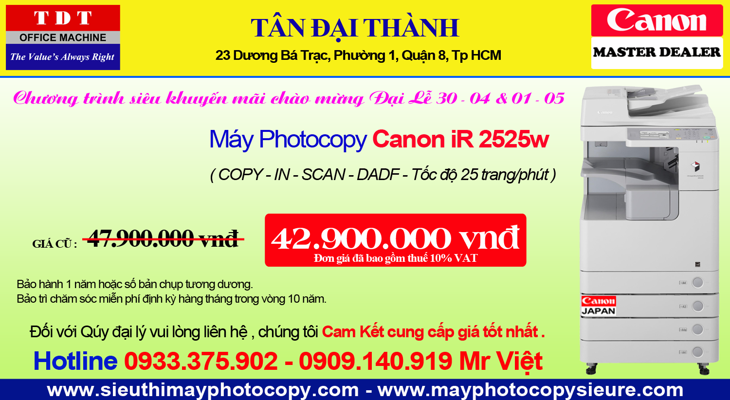 Máy Photocopy Canon iR 2525w - Mr Việt 0933.375.902