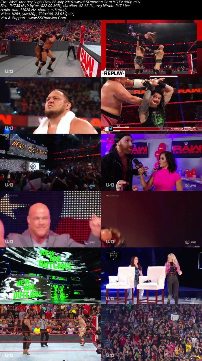 WWE Monday Night Raw 22 July 2019 Full Show Download HDTV WEBRip 480p 720p