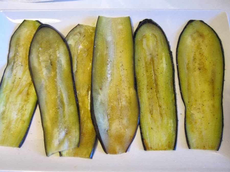 Láminas berenjena asadas