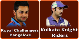 KKR Vs RCB is on 12 May 2013.