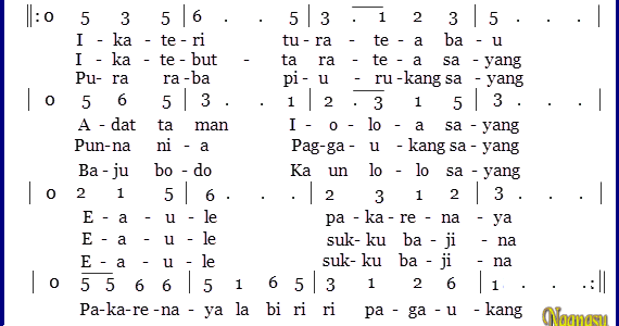 Not Angka Lagu Pakarena Lagu Daerah Not Angka