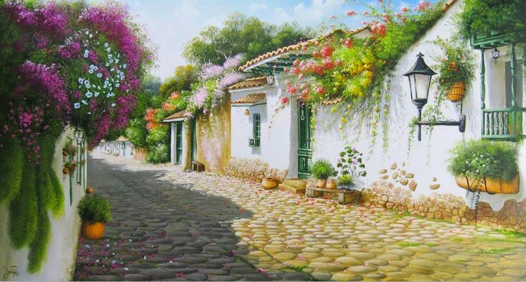 pinturas-de-paisajes-colombianos-tipicos José Raúl Rodríguez Galán