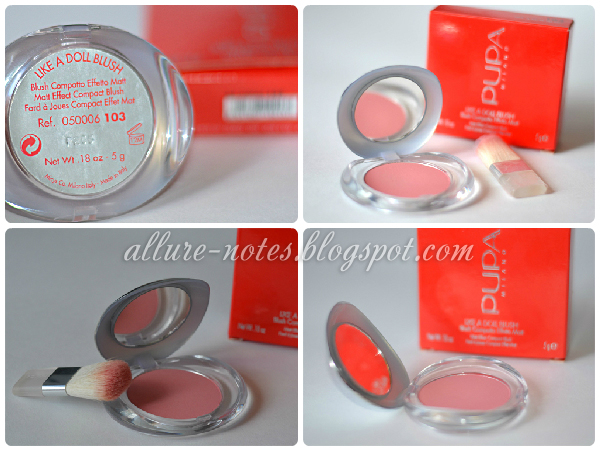 Матовые румяна Pupa like a doll blush 103 Candy pink - Allure Notes