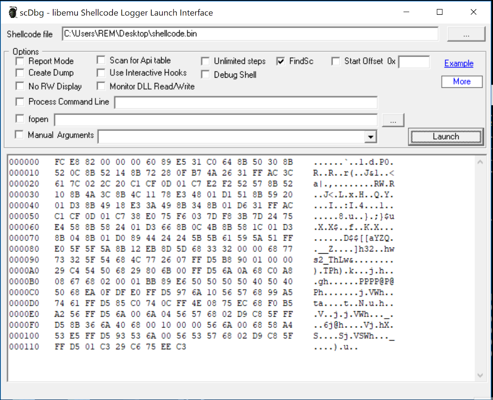 Analyzing Windows shellcode triage, disassemble, debug.