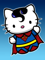 Hello Kitty in Superman costume