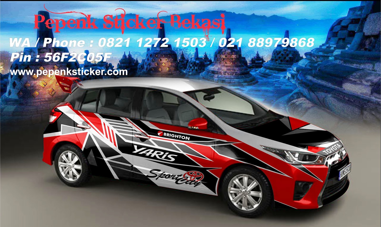 Top Cutting Sticker Mobil Honda Jazz Merah Terbaru Modifotto