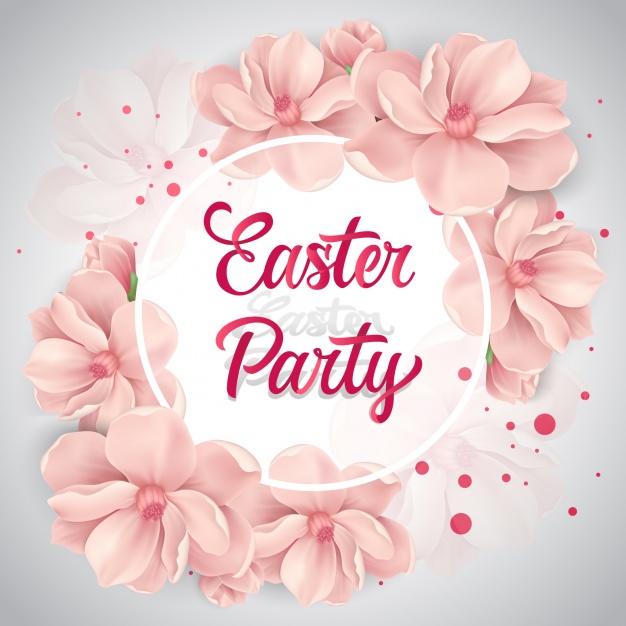 Easter flower background design Free Vector