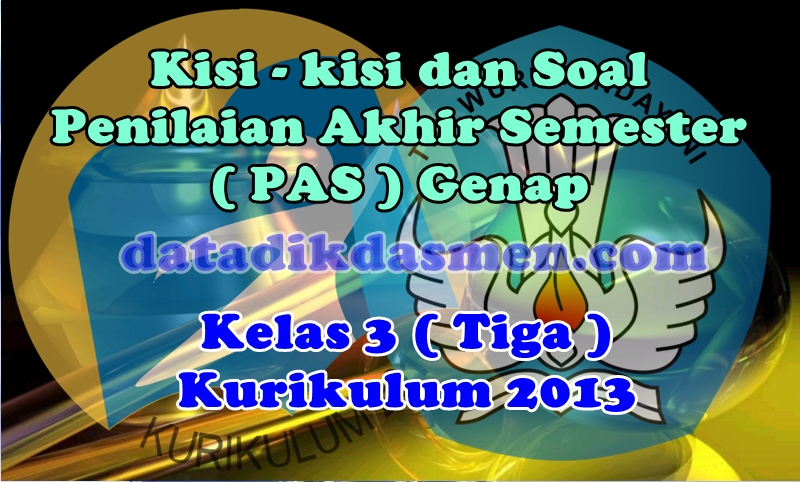 Soal Pat Ukk Kelas 3 Semester 2 K13 Tahun Pelajaran 2021 2022 Datadikdasmen Com Soal Pat Ukk Kelas 3 Semester 2 K13 Tahun Pelajaran 2021 2022 Datadikdasmen Com