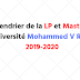 Calendrier de la LP et Masters à l'université Mohammed V Rabat 2019-2020