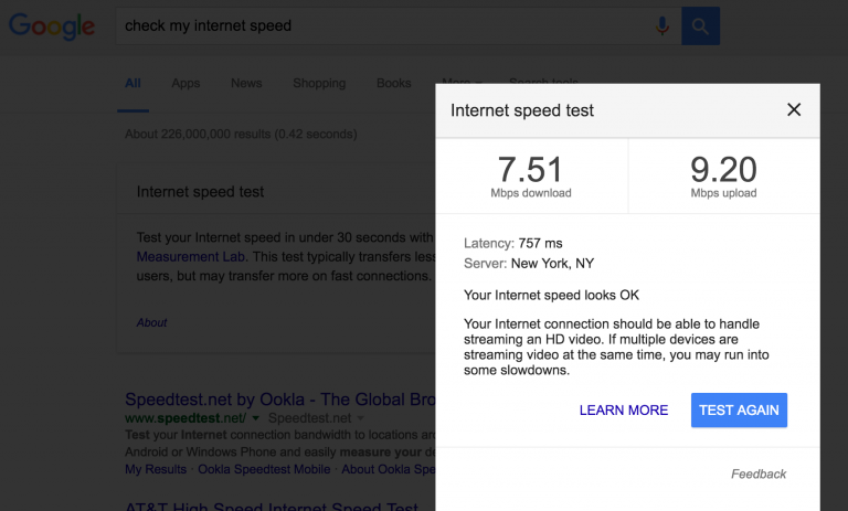google search speed test 4