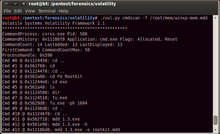The Evil Bit Blog: Backtrack Forensics: Memory analysis with volatility