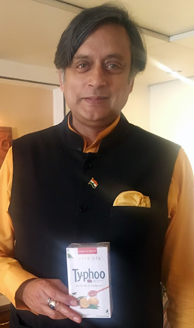 Mr.Shashi Tharoor launching Typhoo's new variant Lemon and Honey at AKLF 2017