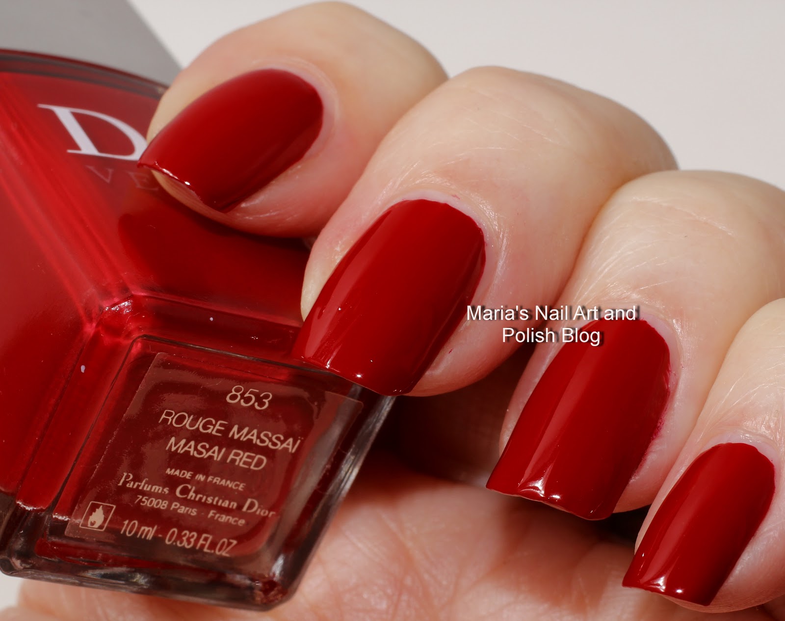 Marias Nail Art and Polish Blog: Dior Rouge Massai - Masai Red swatches ...