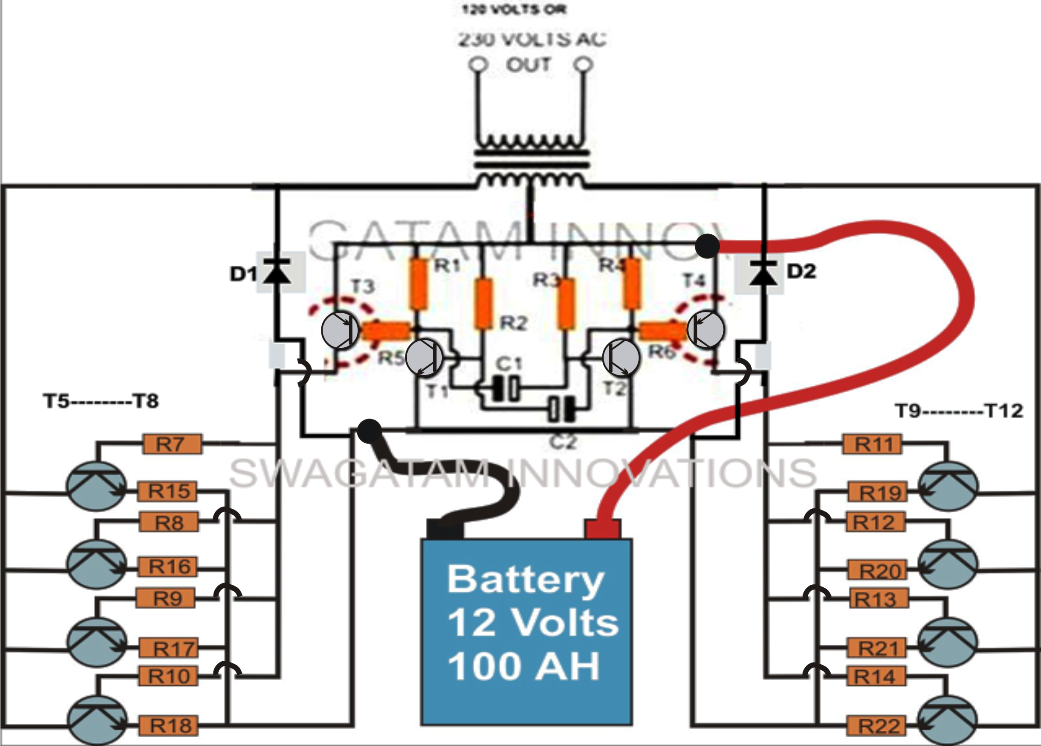 12v To 220v Inverter Circuit Diagram With 2n3055 Circuit