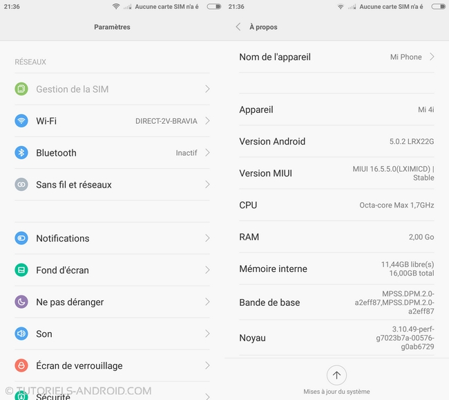 Captures d'écran MIUI v6