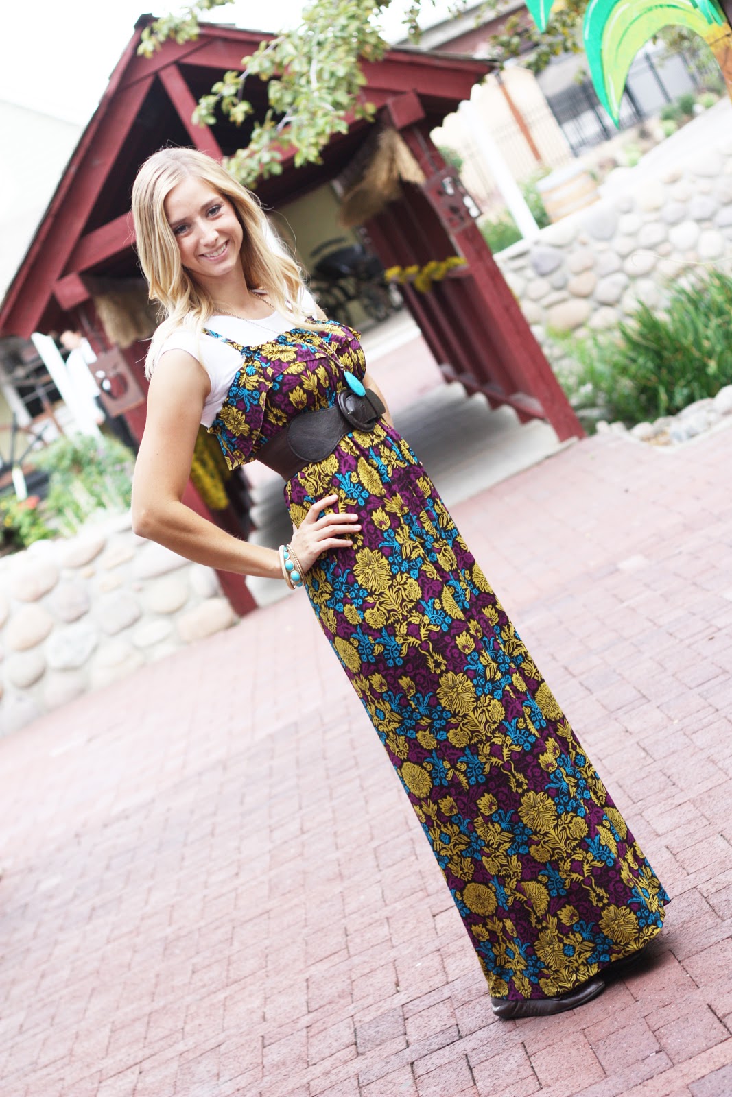 maxi dress with shirt underneath