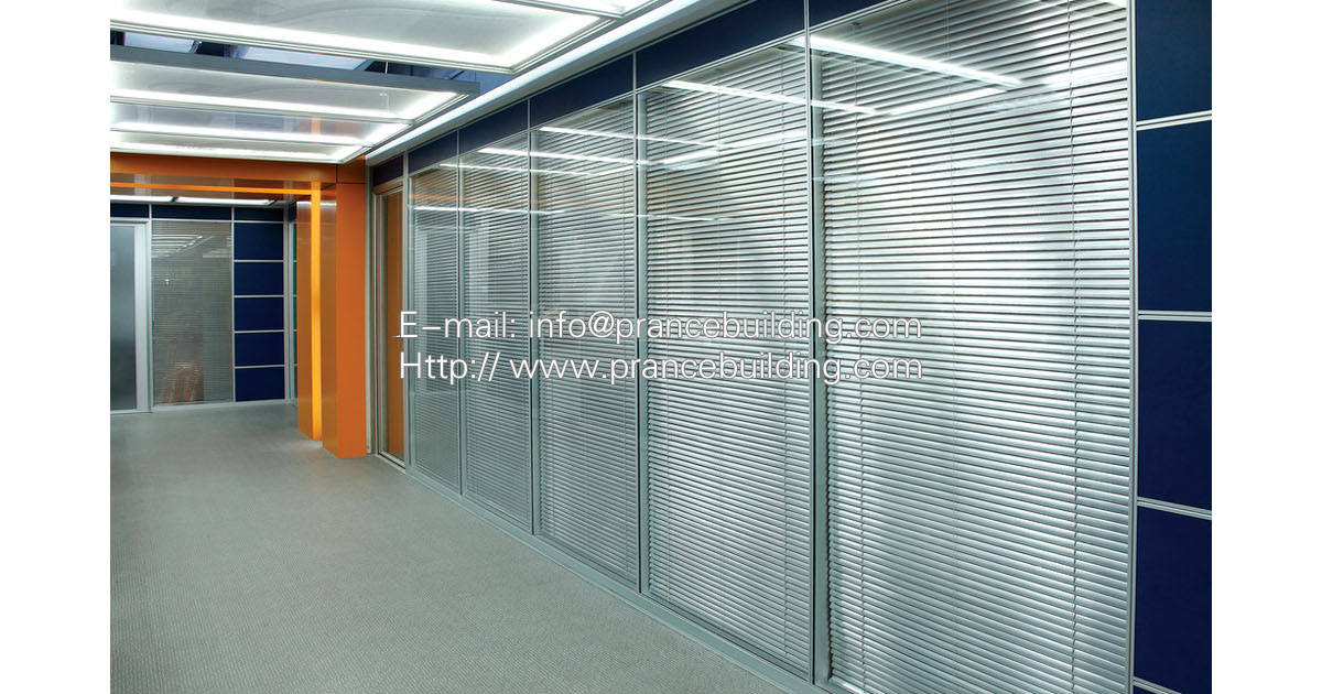 glass partition Polyester Coating glass louver partition,Malaysia