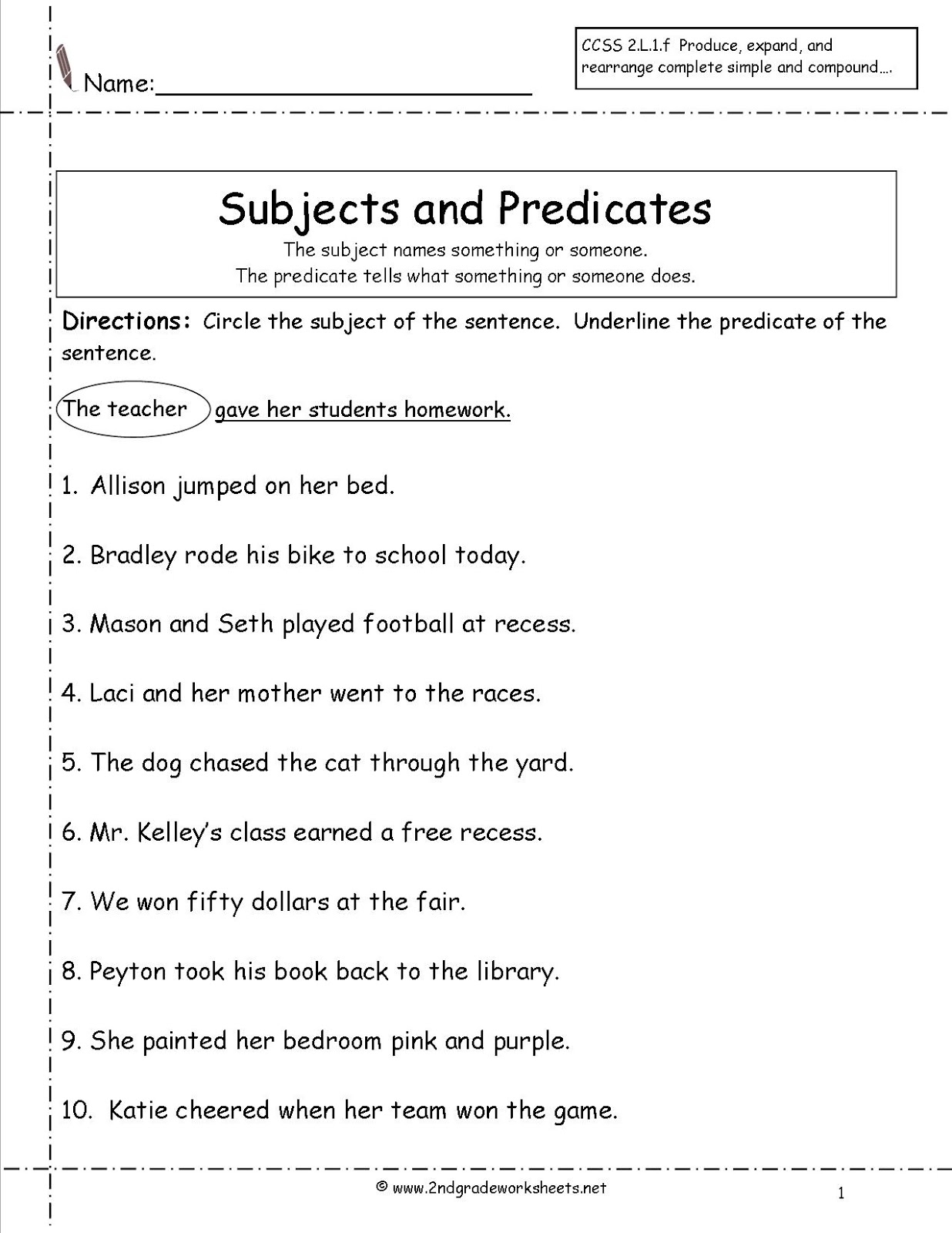 worksheet Compound Subject And Predicate Worksheet stars of pis ahmedabad std iii extra practice sheet subject and predicateenglish