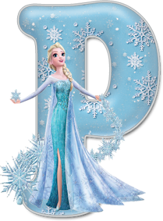 Alfabeto de Elsa con Vestido de Gala. 