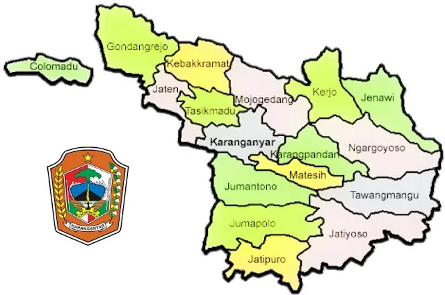 Gambar Peta Kecamatan Kabupaten Karanganyar