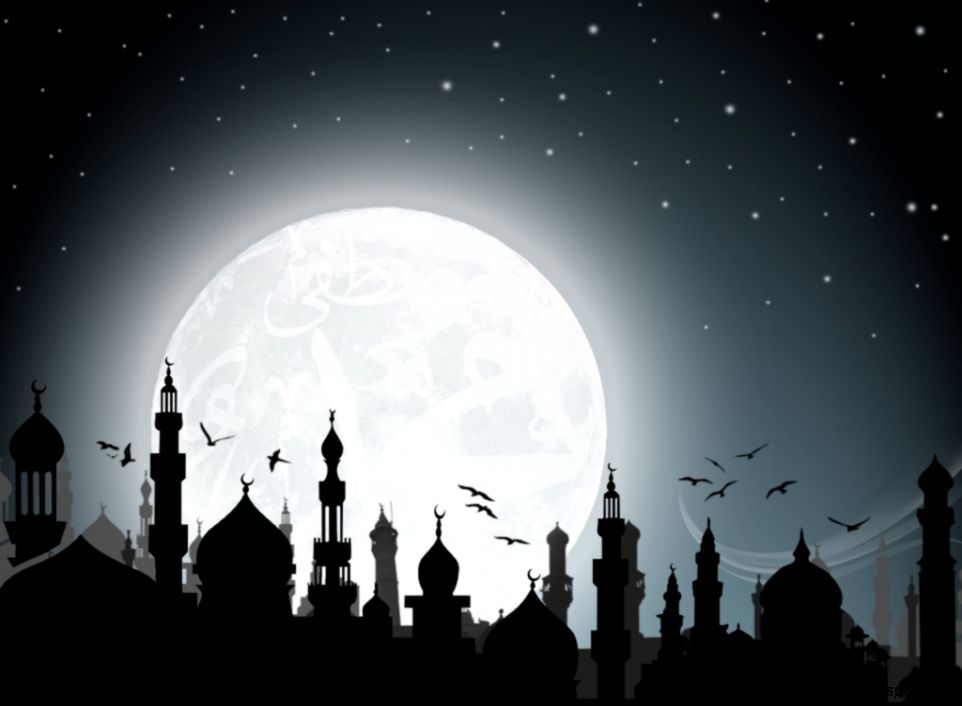 Islamic wallpaper with Mosque in the night   Islamic Desktop