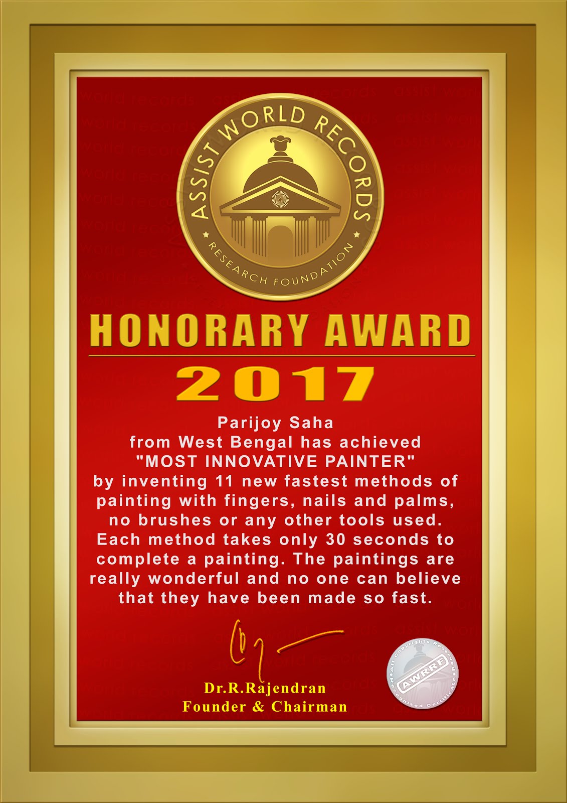 Most innovative painter award