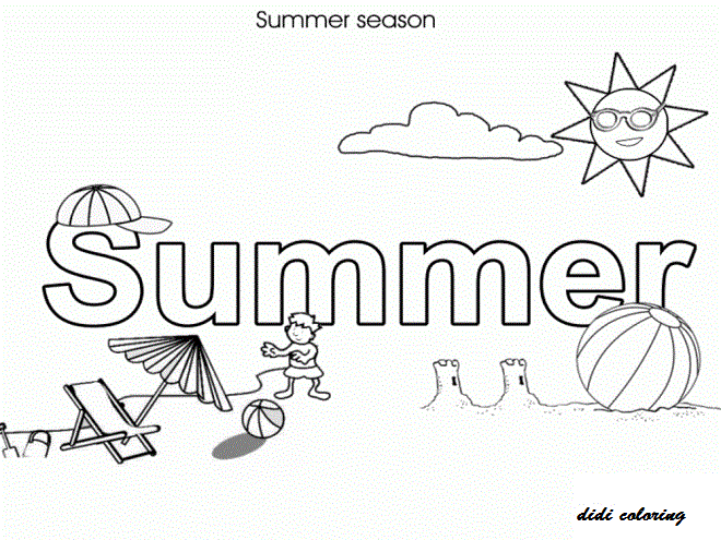 images of summer season for coloring pages - photo #11