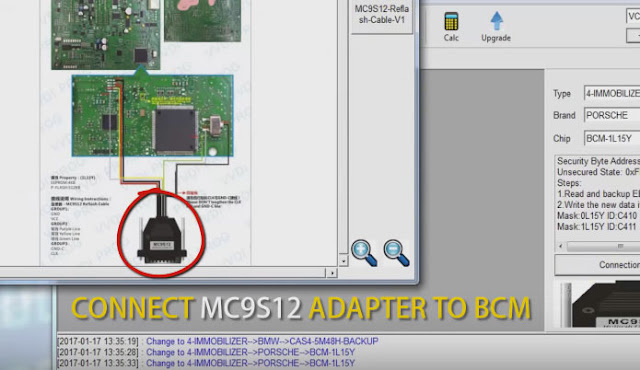 Connect the MC9S12 adapter