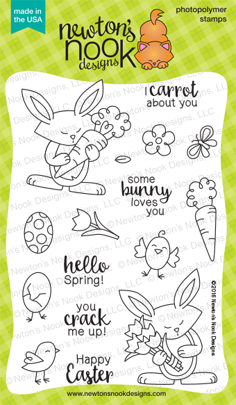 Hello Spring | 4 x 6 Bunny/Spring Stamp set | Newton's Nook Designs #newtonsnook