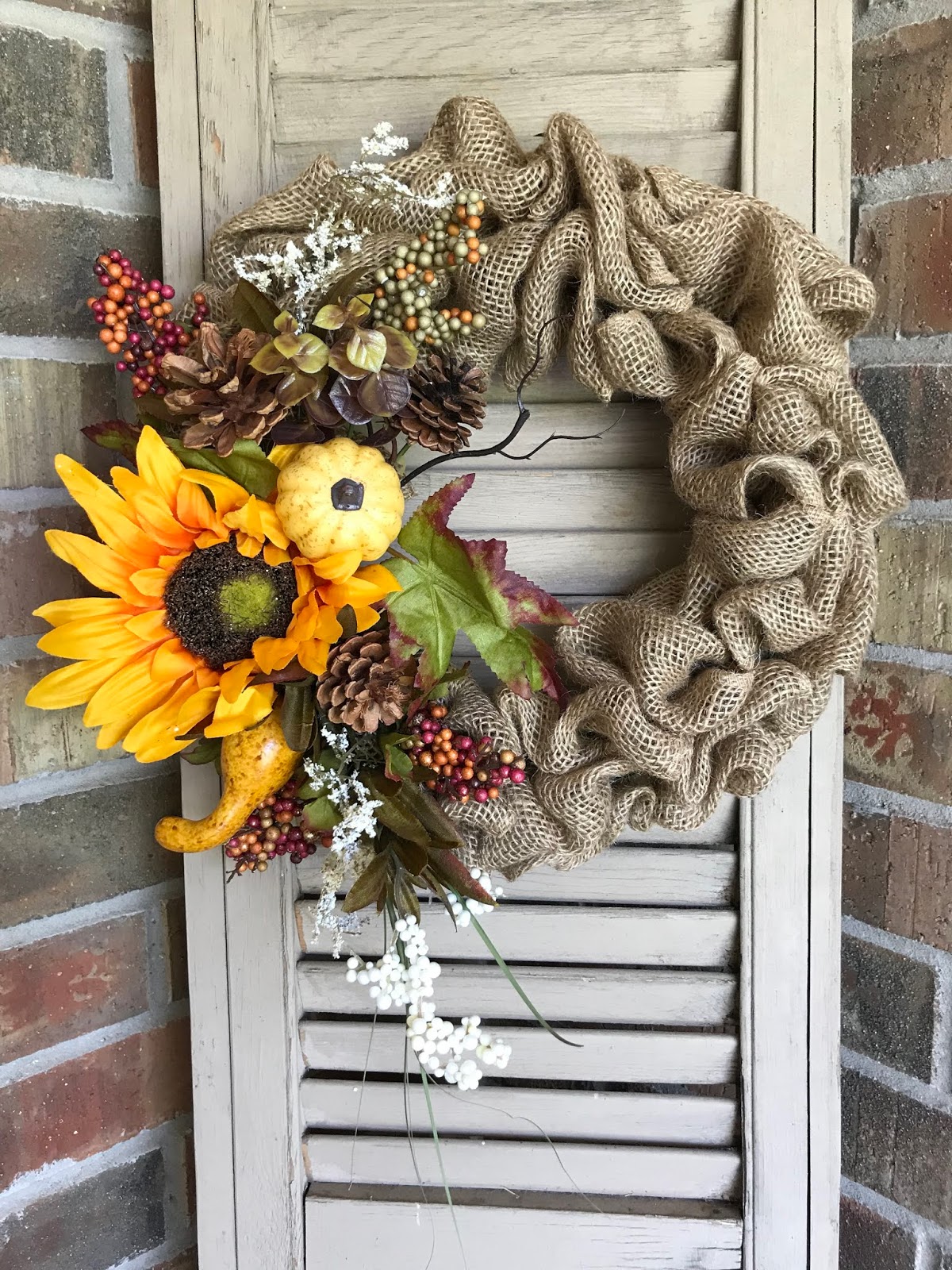 Clover House Dollar Tree Fall Burlap Wreath