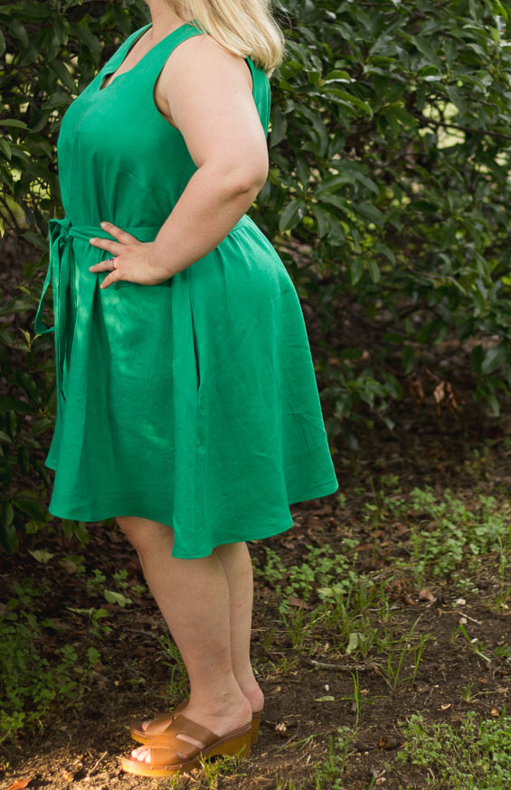 Emerald Green Linen Dress