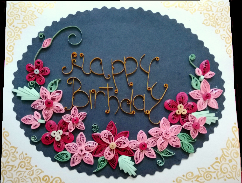 CraftyWeekends and nicknacks Quilling Birthday card