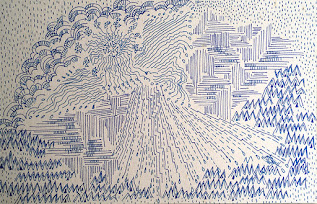 Blue tone drawing by Staedtler Triplus fineliner 2