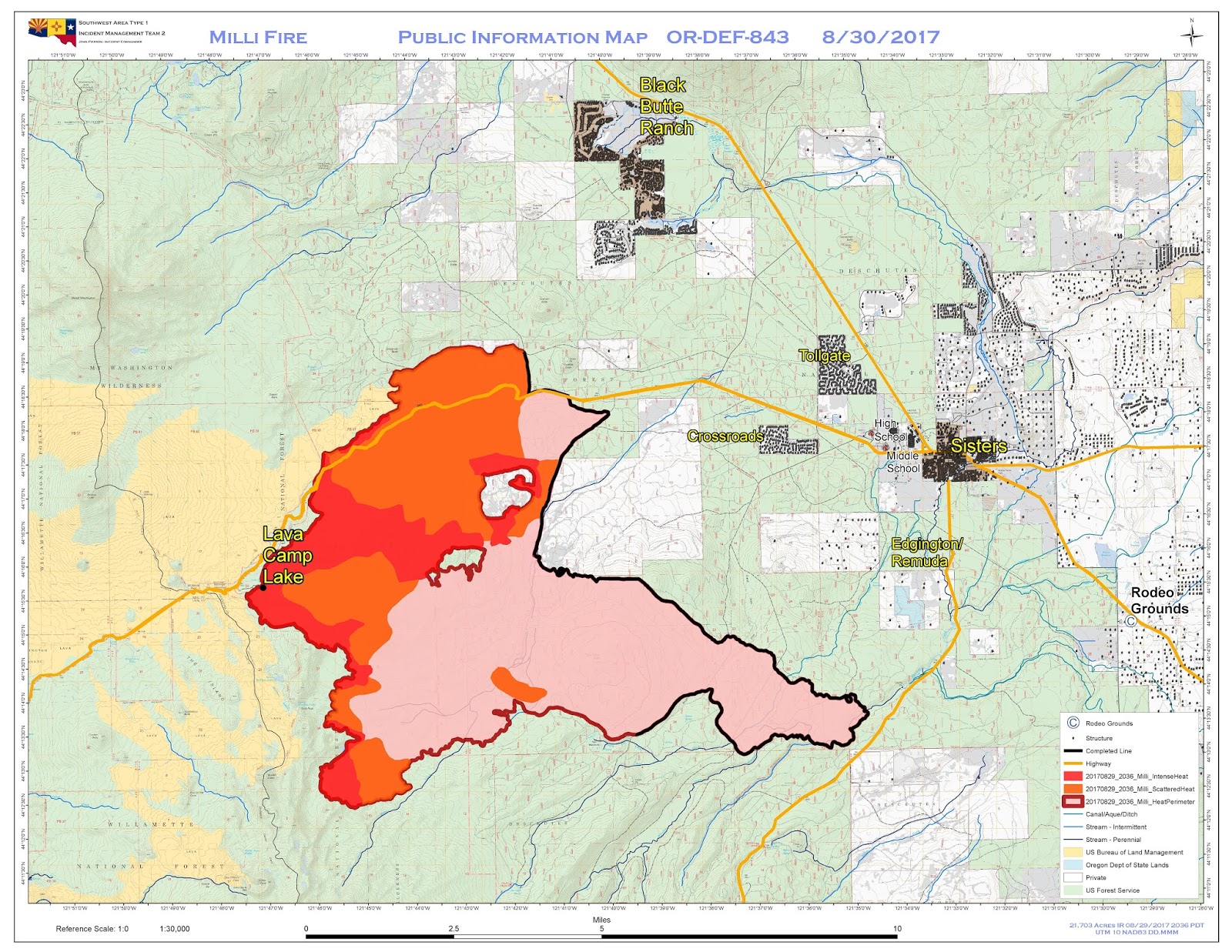 Central OR Fire Info Milli Fire Daily Update August 30