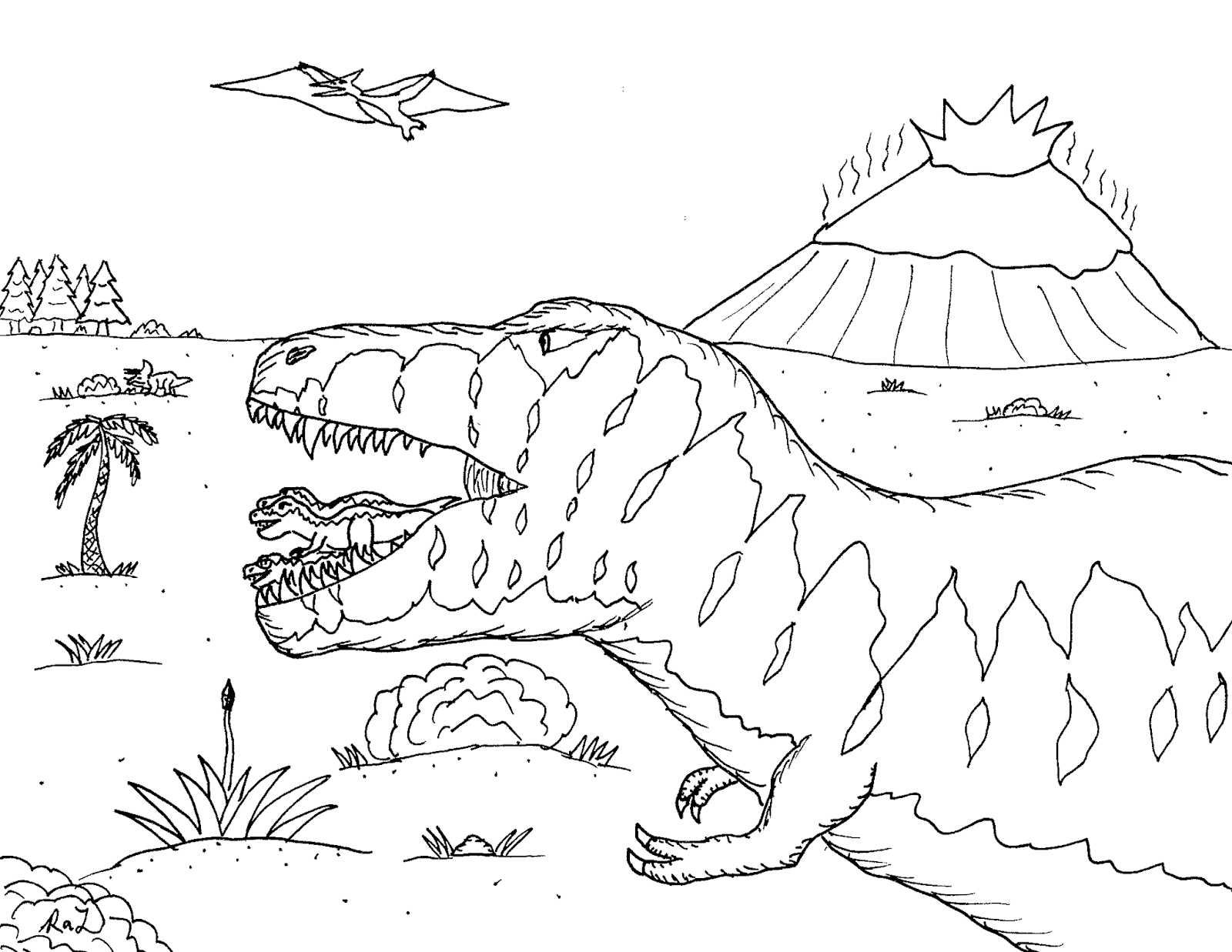 Robin's Great Coloring Pages: Tyrannosaurus rex Mothers for Mother's Day
