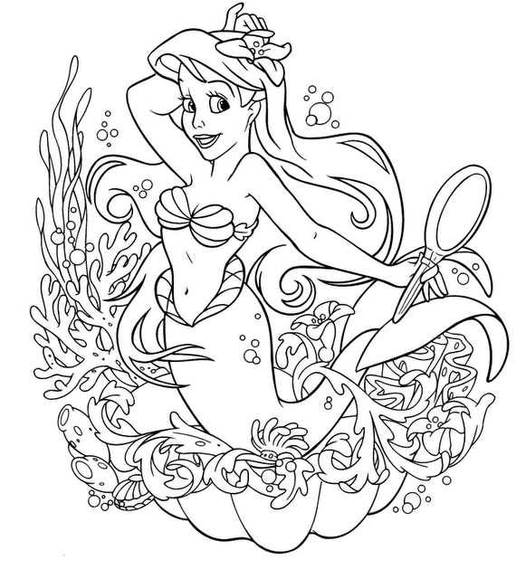 under the sea coloring pages little mermaid - photo #28