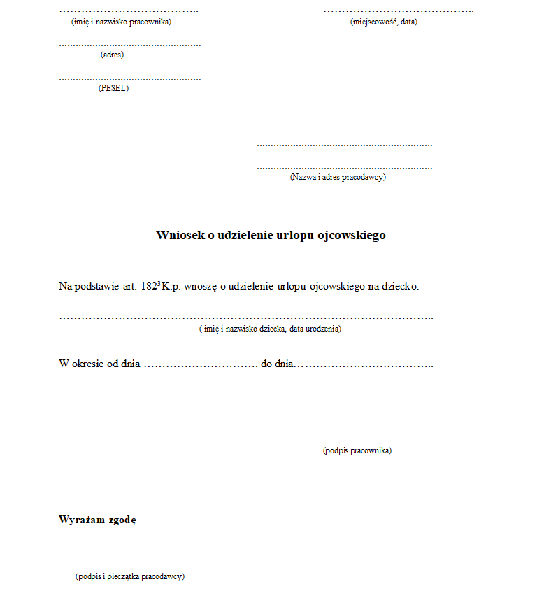 Urlop dla ojca