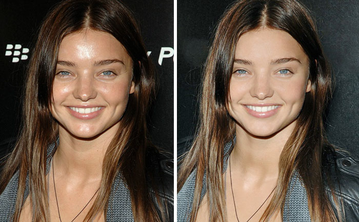 20 Before & After Images Of Celebs Reveal Society’s Unrealistic Standards Of Beauty - Miranda Kerr
