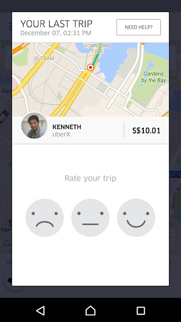 Uber rating via Emoji