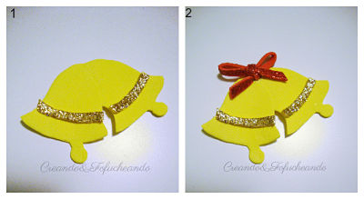 campanitas con detalles en brillantina