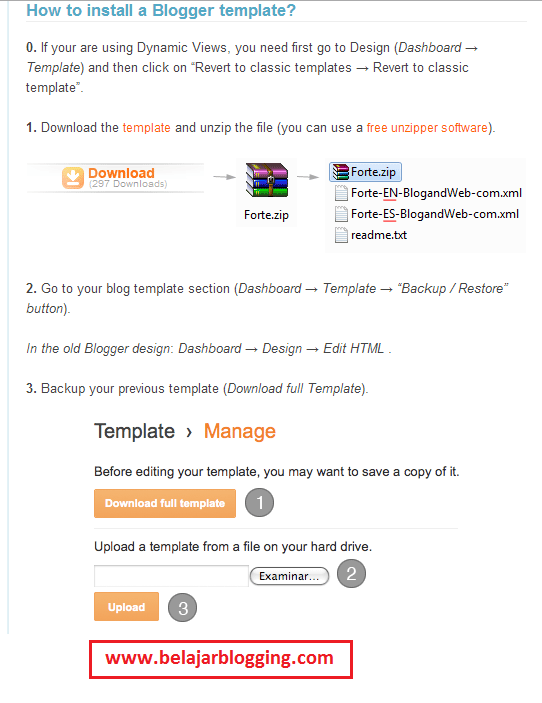 Langkah-langkah Menukar Template Blogger