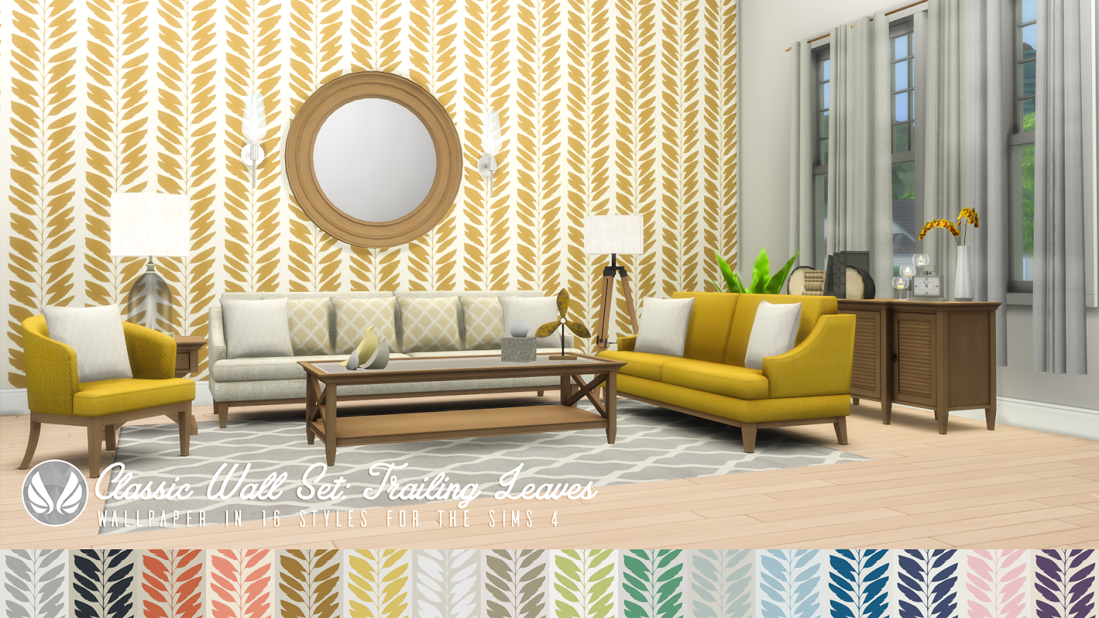 Mod The Sims  Four Victorian Dayroom Wallpapers with MaxisMatch Painted  Wainscoting