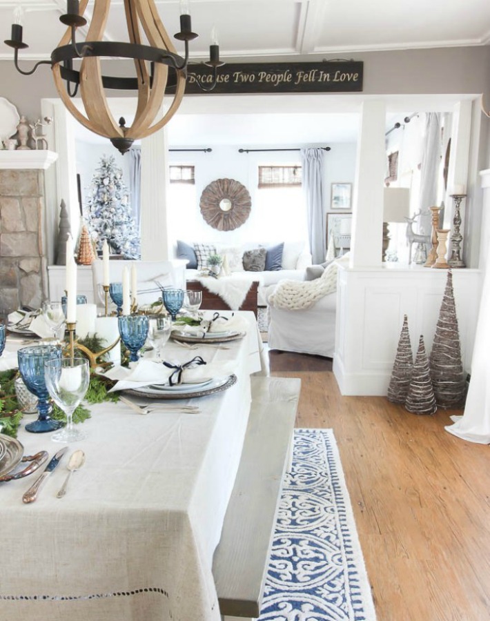 casa rustic-chic decorada para la navidad