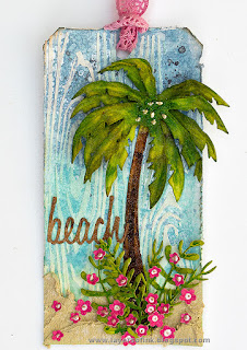 Layers of ink - Sparkly Tropical Beach Tutorial by Anna-Karin Evaldsson