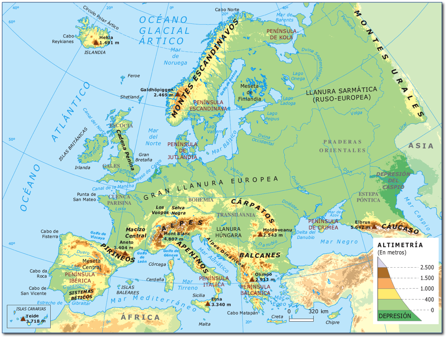 Lloréu 56: Crea tu mapa físico de Europa